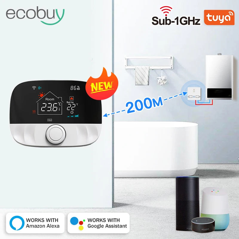 Tuya Smart Home Wifi Heating Thermostat Wireless Wifi Thermostat For Gas Boiler Smart Life Temperature Controller Alexa Google
