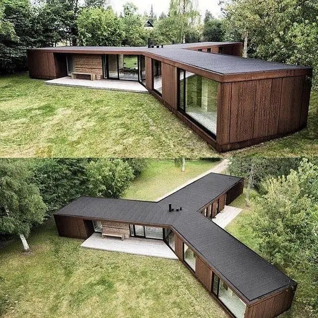 two floor prefab house container house with 2 garage amazing price