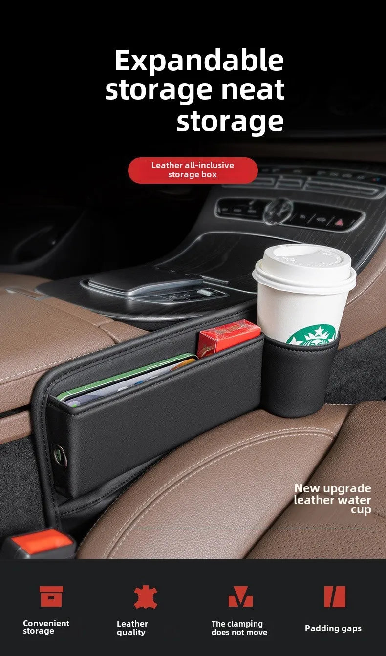 Car Seat Gap Filler Multifunction Organizer Storage Box Key Card with Cup Phone Holder New Universal Pocket Interior Accessories