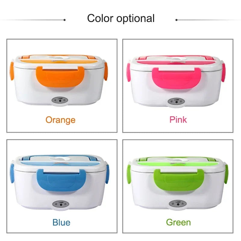 Portable Electric Heating Stainless Steel Heated Lunch Box Home Car Dual Use Rice Box Portable Electric Heating Stainless Steel