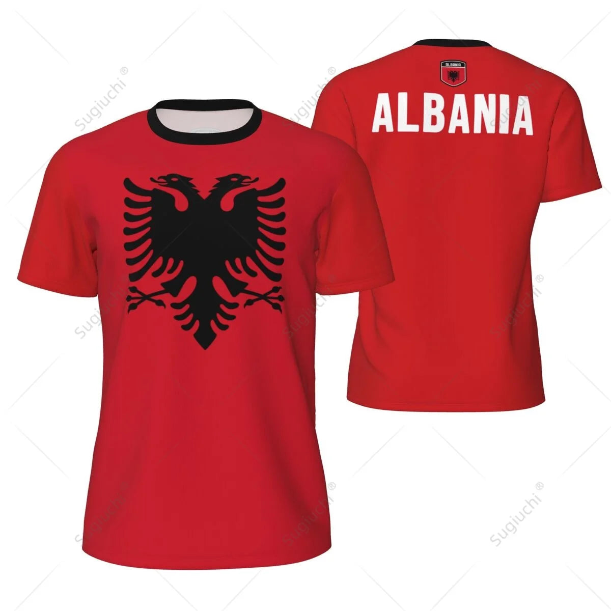 Sports Mesh T-shirt Albania Flag For Running Bike Soccer Tennis Football Fitness Tees 3D Printed Custom