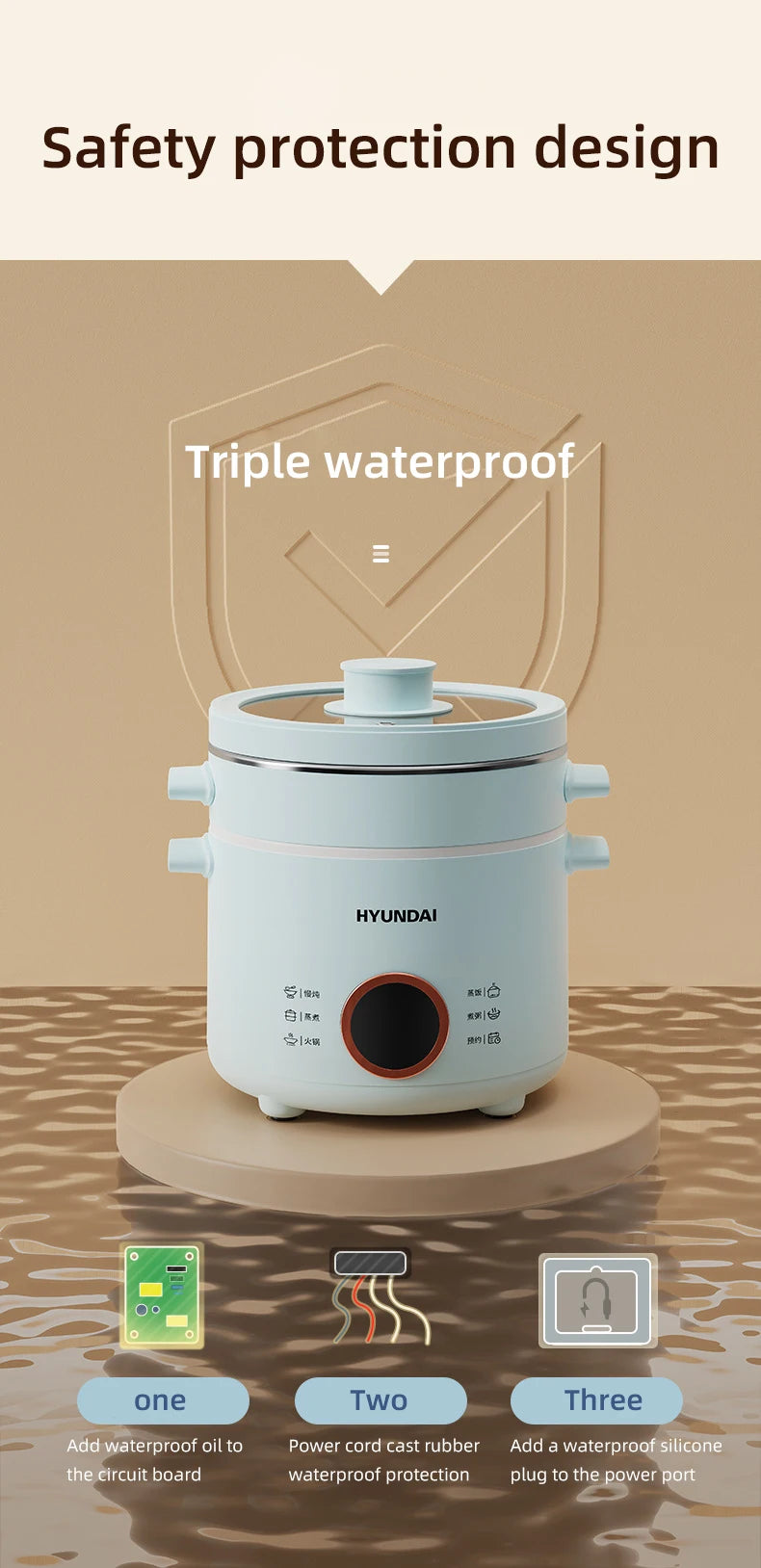 2L Electric Rice Cooker Cooking Pot Mini Multicooker Lunch Box Rice Cookers Hotpot Non-stick Electric Skillet Food Steamer 220V