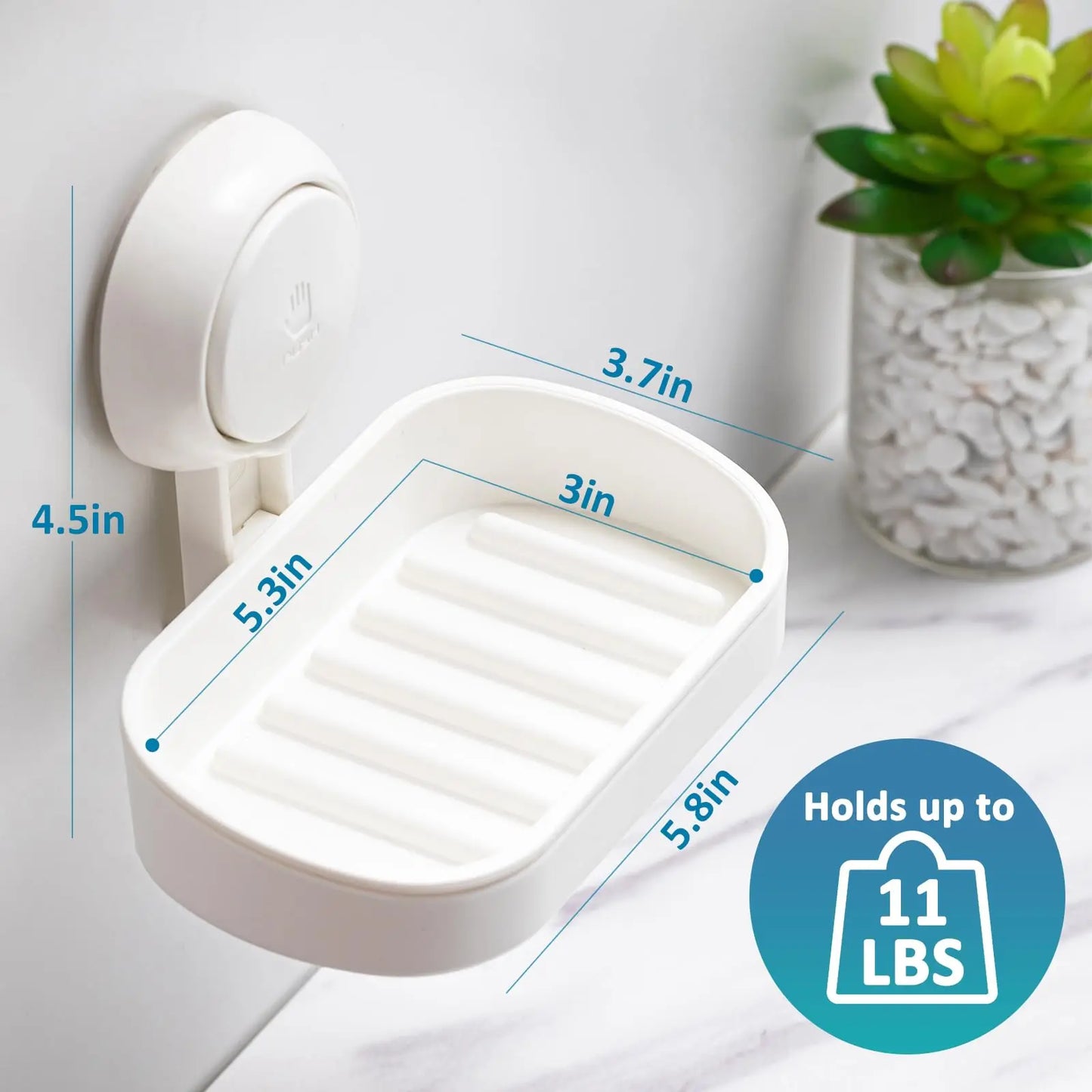 TAILI Soap Dish for Shower Waterproof Shower Soap Holder Heavy Duty Soap Dish No Drilling Soap Holder for Bathroom Kitchen Sink