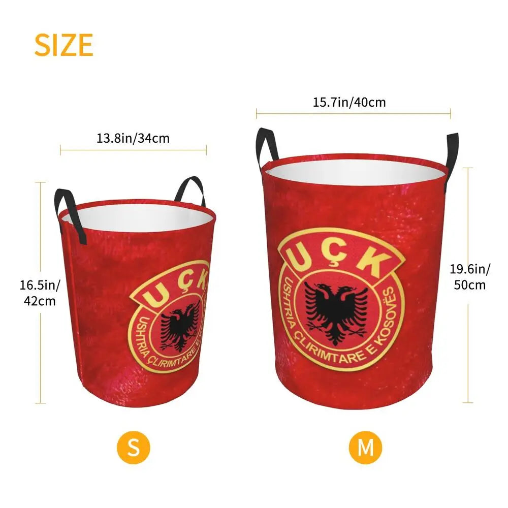 Albania Laundry Basket Foldable Albanian Pride Clothes Hamper for Baby Kids Toys Storage Bin