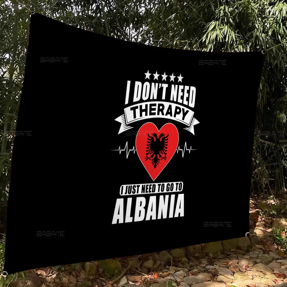 Albania Albanians National Flag Creative Pattern Hanging Flag Polyester Printed Banner Hand Pulled Flag