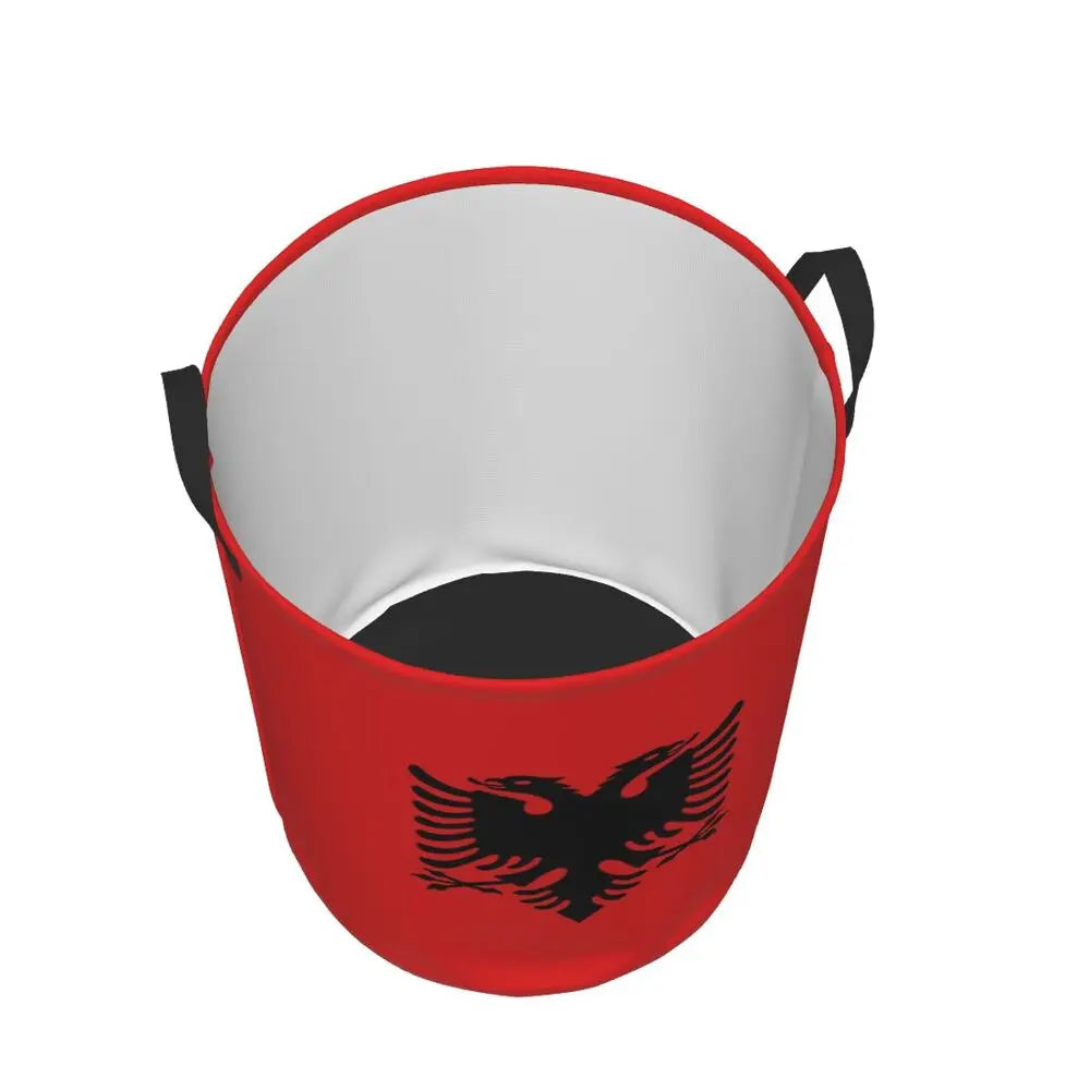 Albania Laundry Basket Foldable Albanian Pride Clothes Hamper for Baby Kids Toys Storage Bin