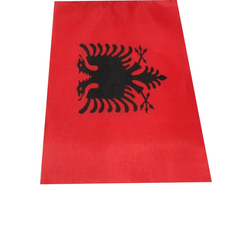 10 Pcs/lot Albania Hand Waving Flags 14x21cm Albania Flag Wholesale