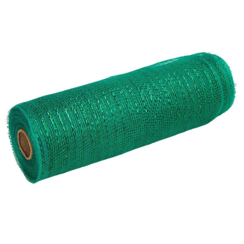 26cm 10yards Deco Poly Mesh Ribbon 10 Inch Wide Metallic Ribbon For Christmas Decoration Valentine's Day Diy Wrapping Ribbons