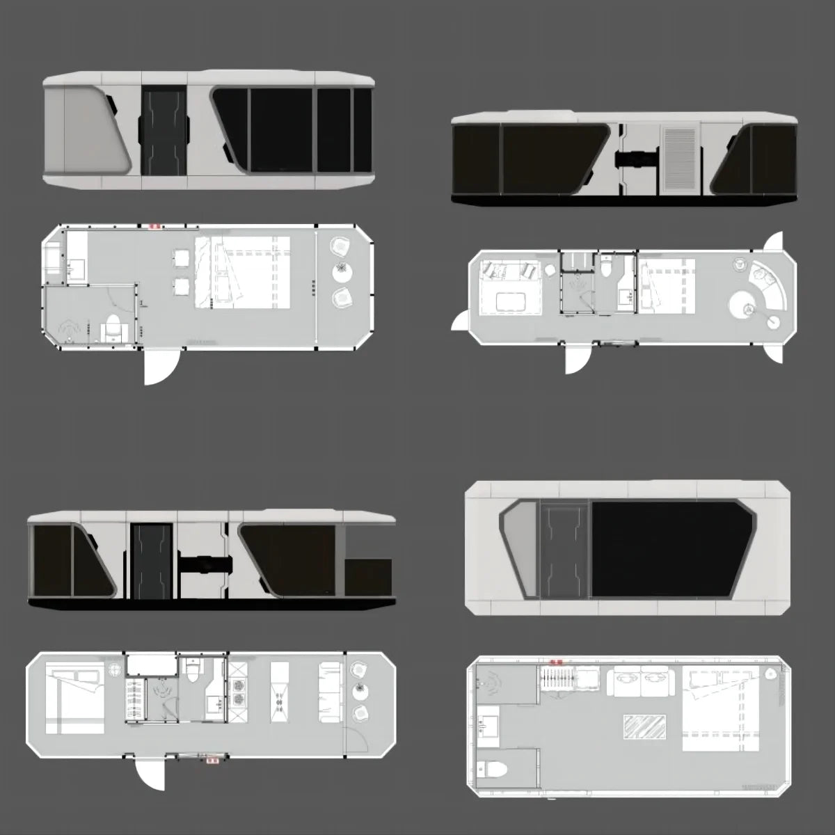 All-in-one Whole House Intelligent Science Fiction House Modular Home Space Capsule Alloy Capsule Hotel Camping Star Capsule