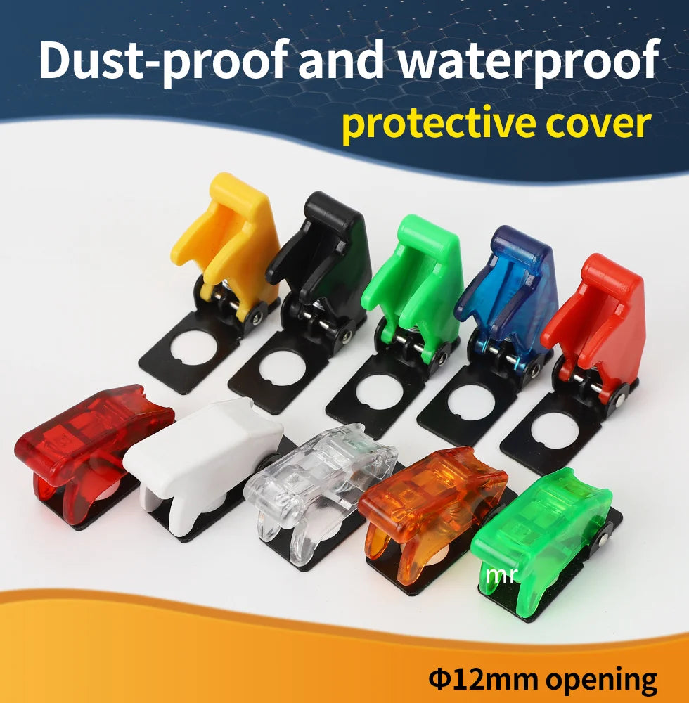 1PCS transparent Toggle-Switch 12mm Red, blue green white purple yellow toggle switch cover dustproof