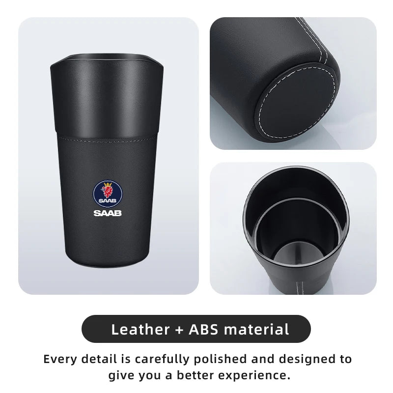 Car Trash Bin Console Rubbish Cans Storage Phone Holder Garbage Box For SAAB 9-3 9-5 93 9000 900 9-7 600 99 9-X 97X Turbo GT750