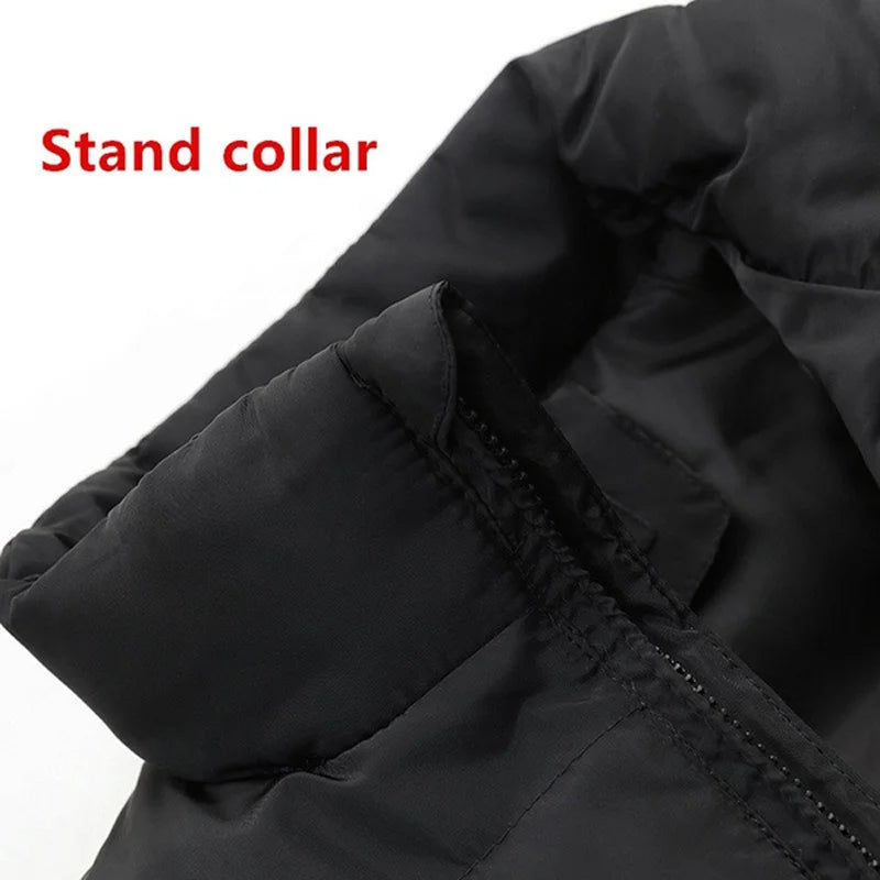 Men's Custom Your Logo Zipper Warm Vest Casual Sports Stand Collar Sleeveless Jacket Winter Down Vest