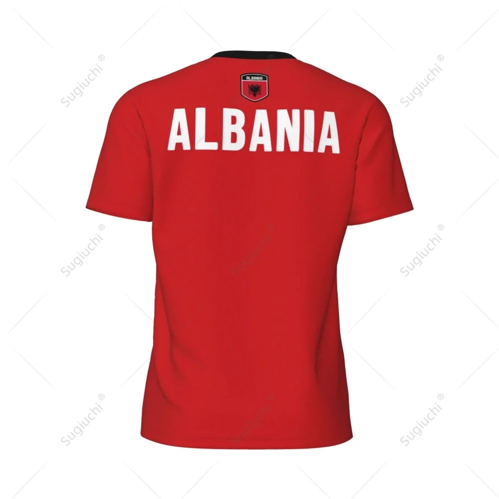 Sports Mesh T-shirt Albania Flag For Running Bike Soccer Tennis Football Fitness Tees 3D Printed Custom