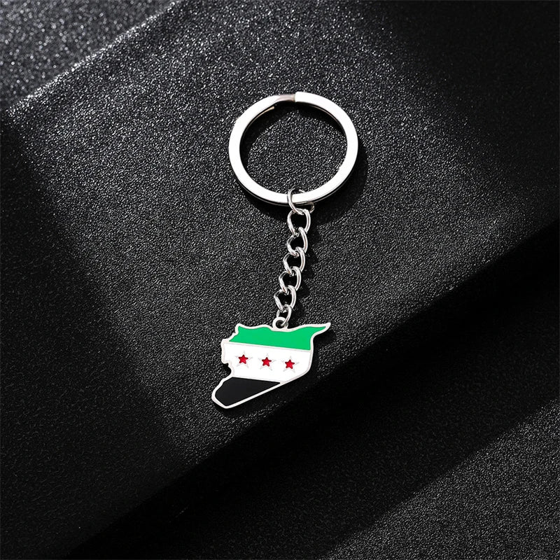 Stainless Steel Syria Map Flag Pendant Necklaces for Women Men Gold Color/Silver Color Charm Fashion Syrians Map Chain Jewelry