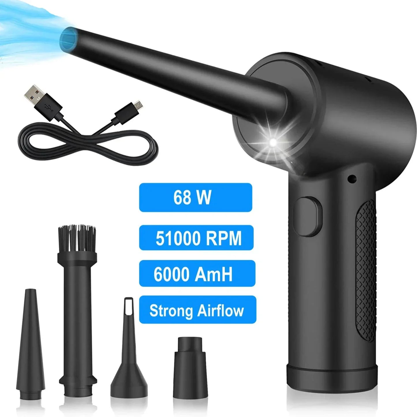 Xiaomi Compressed Air Duster Computer Keyboard Car Clean 51000 RPM USB Charging Portable Electric Dedusting Wireless Air Blower