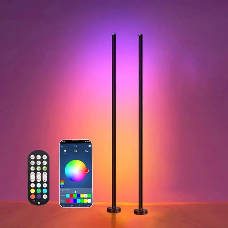 Smart RGB Dream Color Floor Lamp with Music Sync Modern 16 Million Color Changing Standing Mood Light with APP & Remote Control