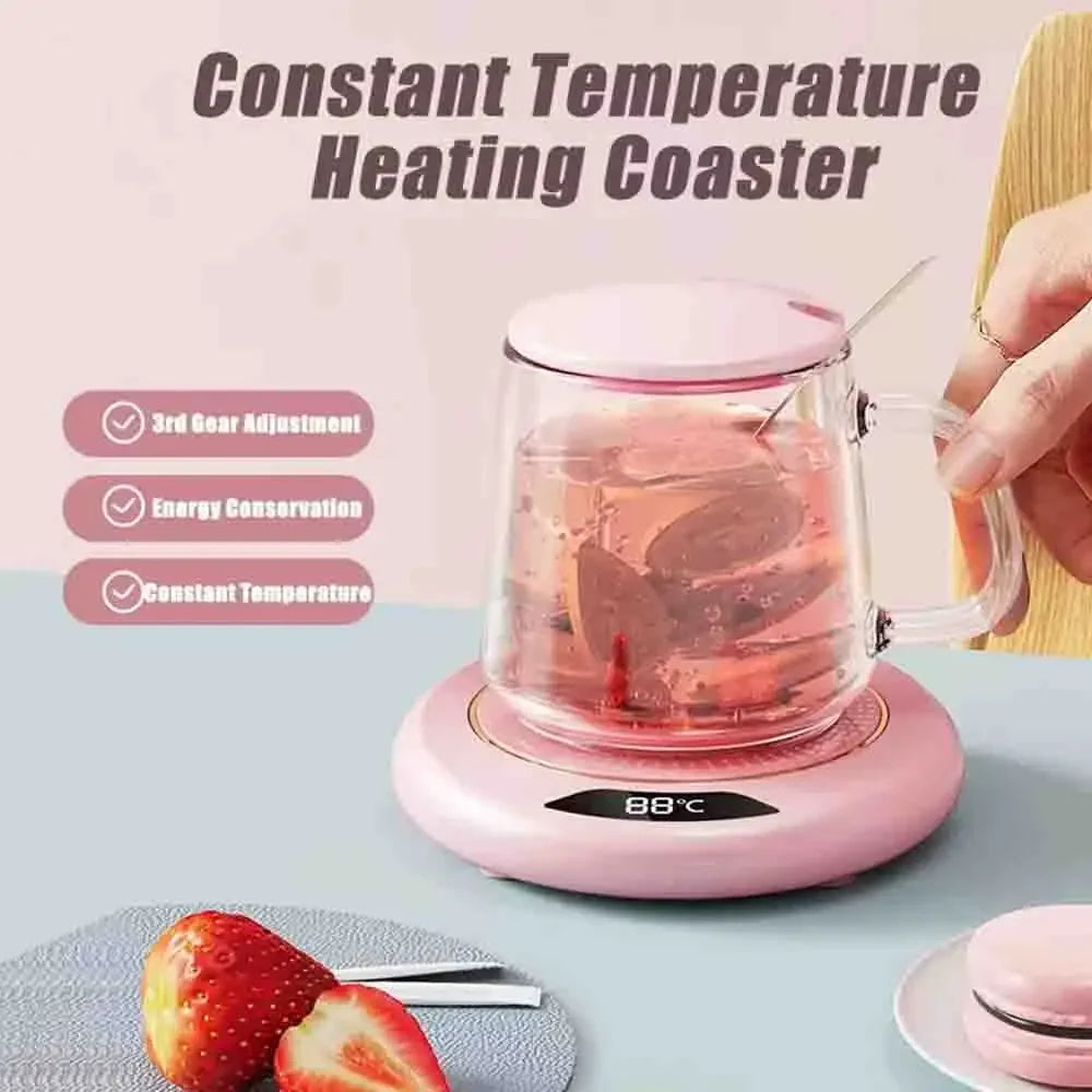 Thermostatic Heating Coaster USB Home Heat Cup Coaster 3-speed Adjustment Heating 55 Degrees Constant Electric Water Cup Warmer