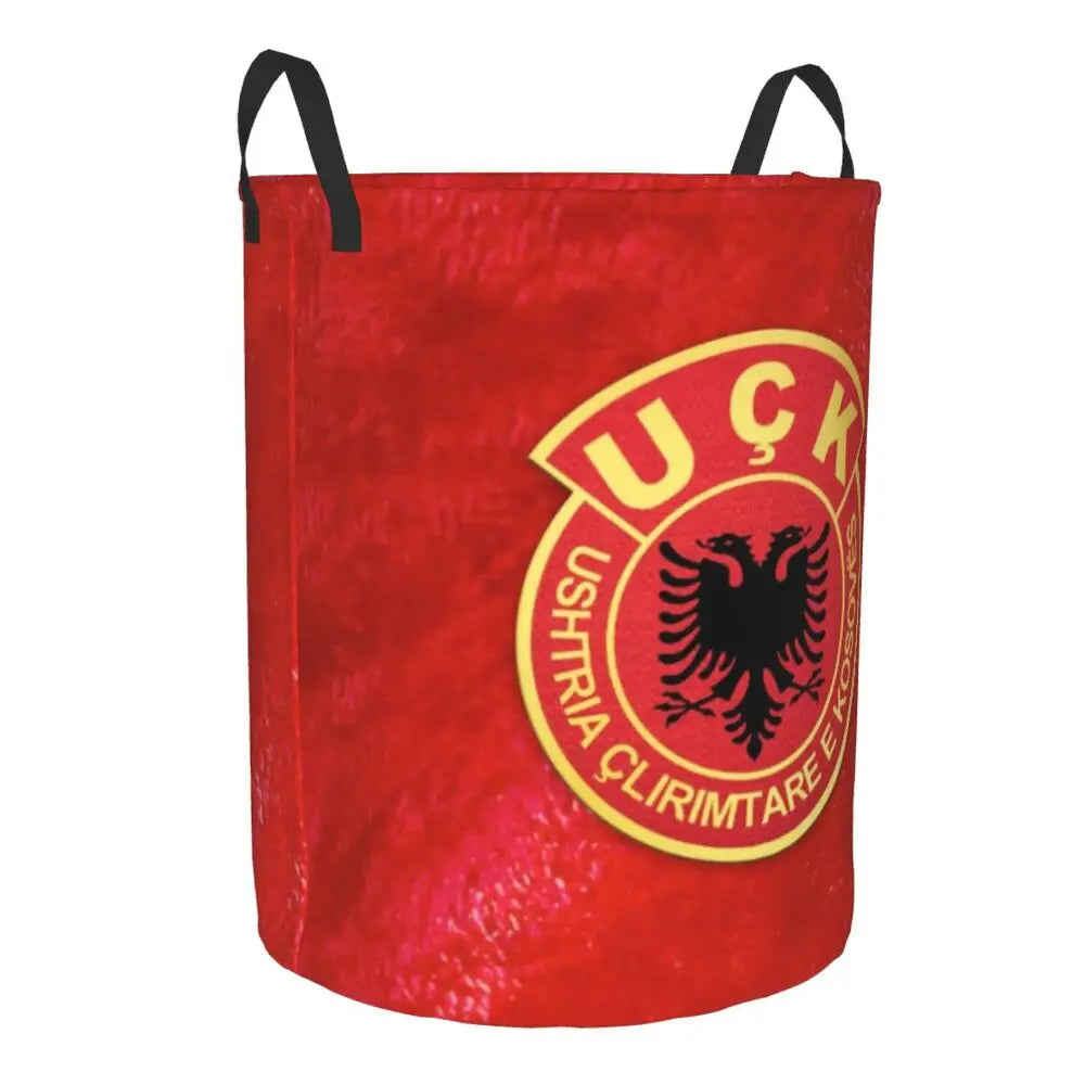 Albania Laundry Basket Foldable Albanian Pride Clothes Hamper for Baby Kids Toys Storage Bin
