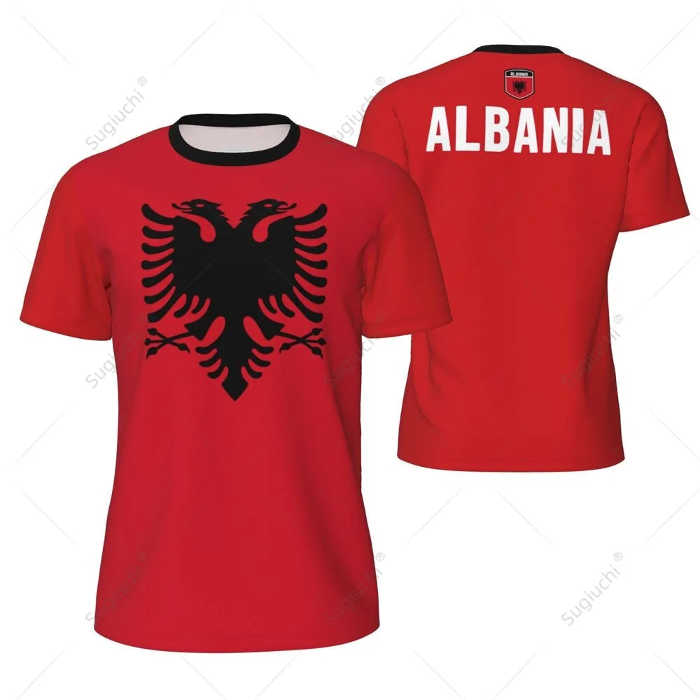 Sports Mesh T-shirt Albania Flag For Running Bike Soccer Tennis Football Fitness Tees 3D Printed Custom