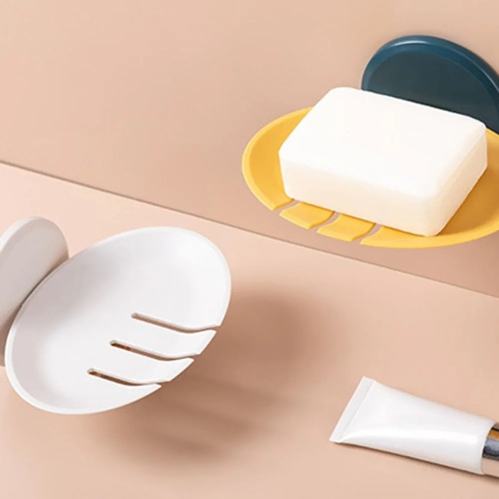 Punch-free Soap Dish Quality Wall Hanging Suction Cup Soap Box Non-slip Self Draining Soap Holder Bathroom