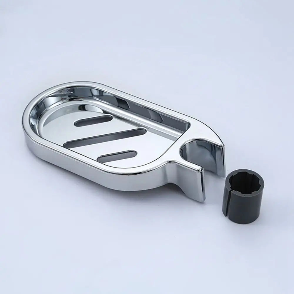 Adjustable Rail Slide Soap Holder for 22 24 25 Mm Dia Rod ABS Silver Bathroom Shower Soap Dish Home Bathroom Accessories