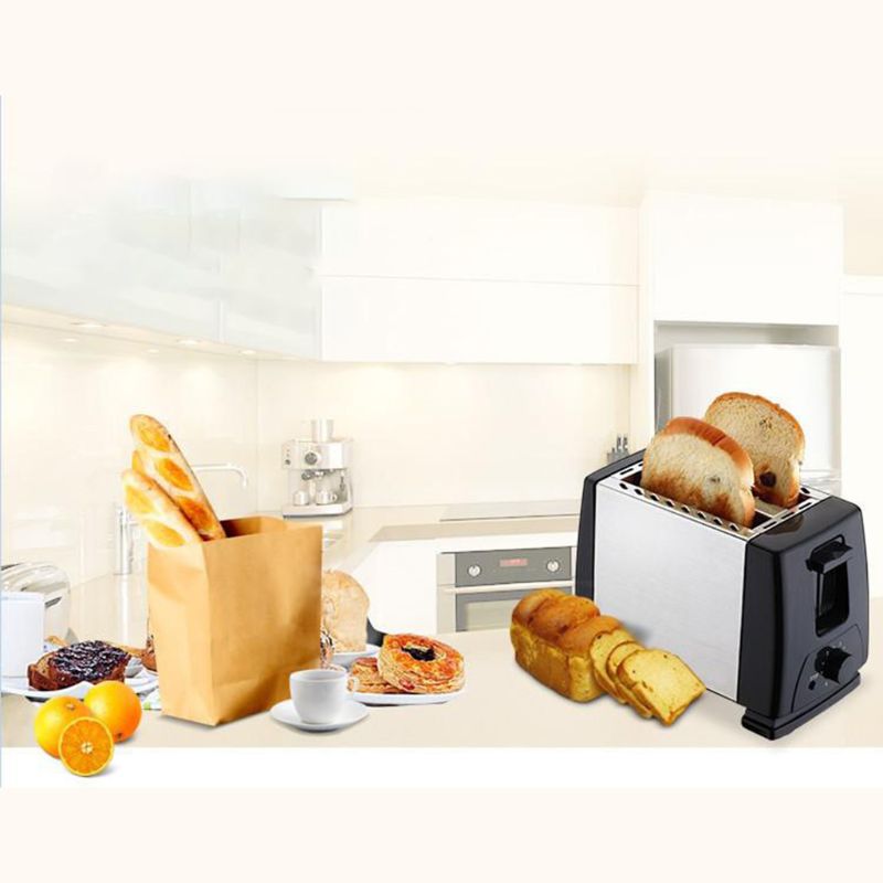 Bread Toaster With Removable Crumb Tray Toasters Cooking Appliances Home 6 Modes 2 Slices Mini Auto Breakfast Drop Shipping