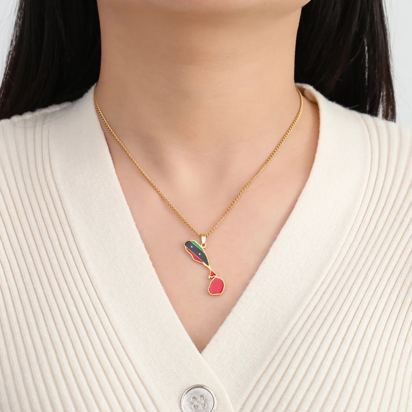 VASSAGO Afghanistan Albania Belize Ethiopia Map Necklace Iraq Chile Germany Italy Ghana Country Map Necklace Sicily Saint Martin
