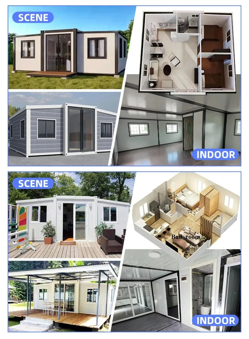 20Ft 40Ft Waterproof Luxury Prefab Villa Mobile Expandable Container House Soundproof Prefabricated Tiny Home 2 3 4 5 Bedroom