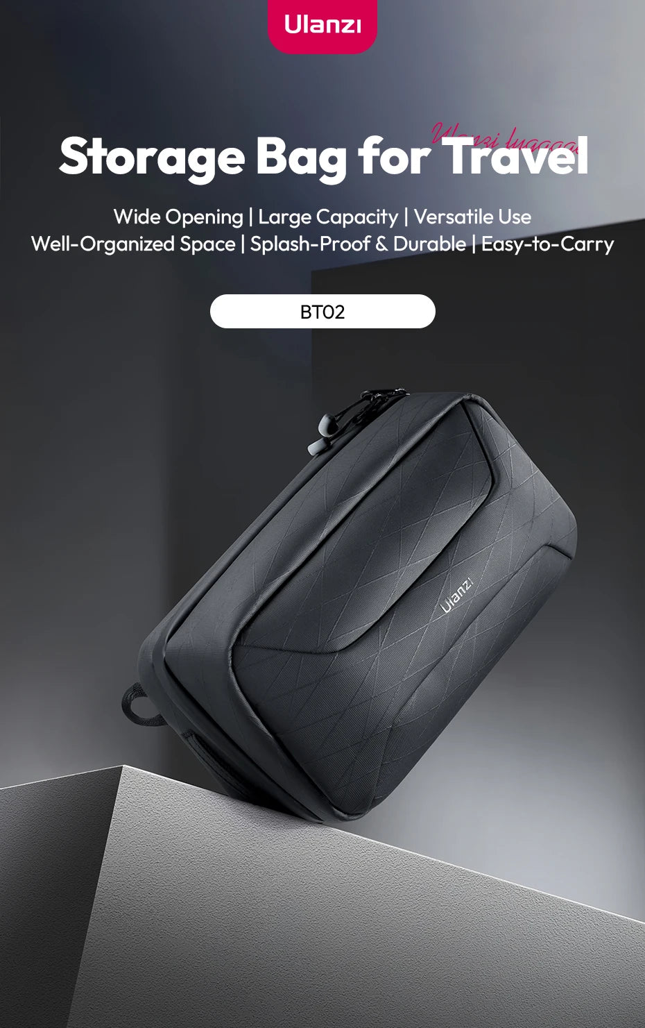 Ulanzi BT02 Storage Bag for Travel for ID Card Phone Makeup brush Charger Mouse Passport Toiletry Bag Polyester Waterproof Bag