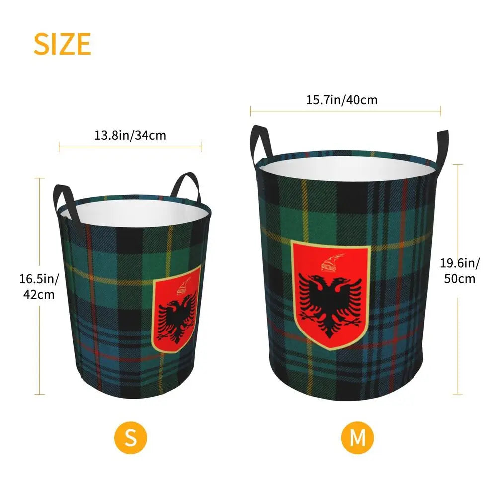 Albania Laundry Basket Foldable Albanian Pride Clothes Hamper for Baby Kids Toys Storage Bin