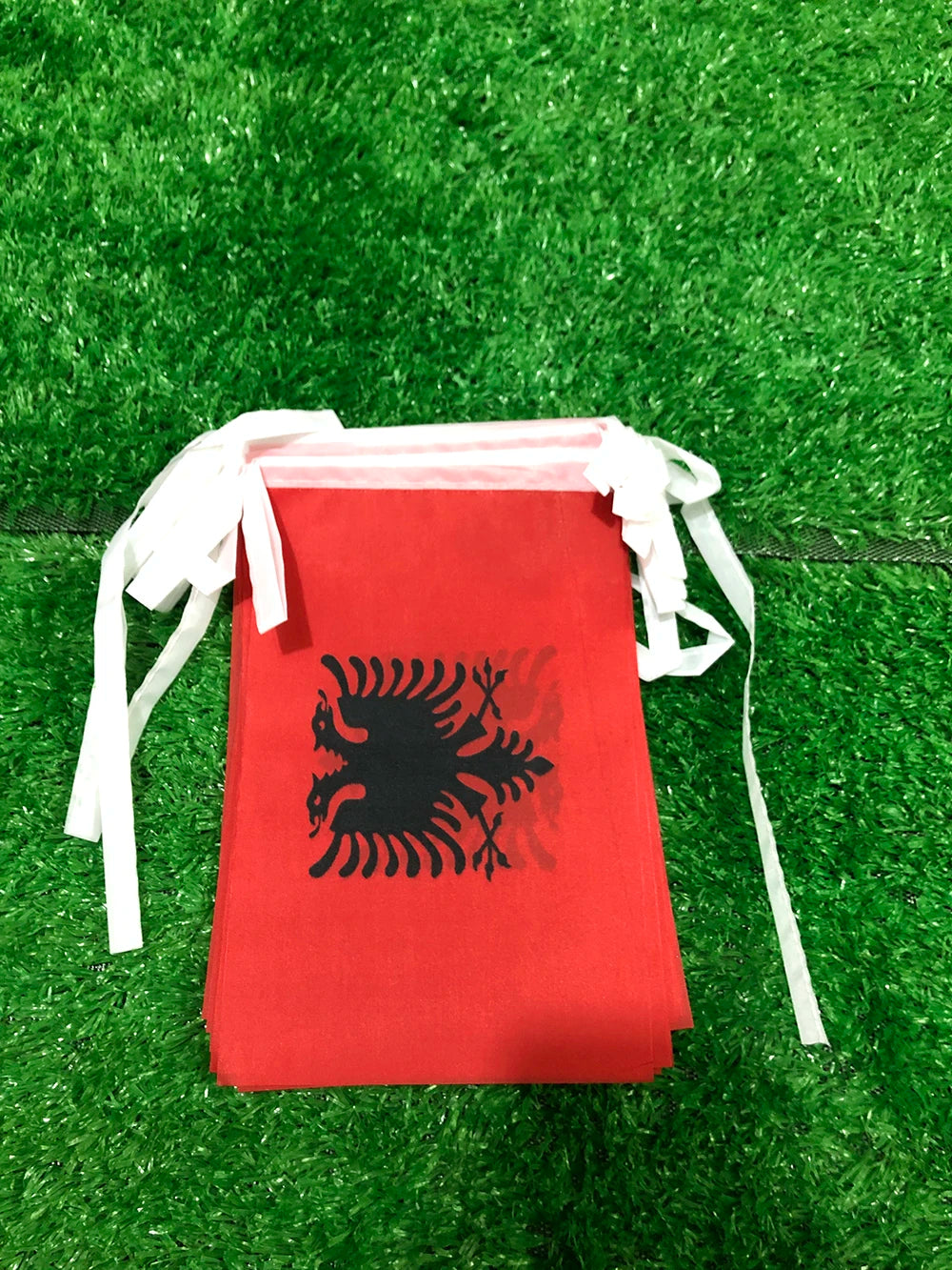SKY FLAG Albania bunting flags 20pcs/lot 14x21cm Albania String Banner small polyester flying Buntings flags for decoration