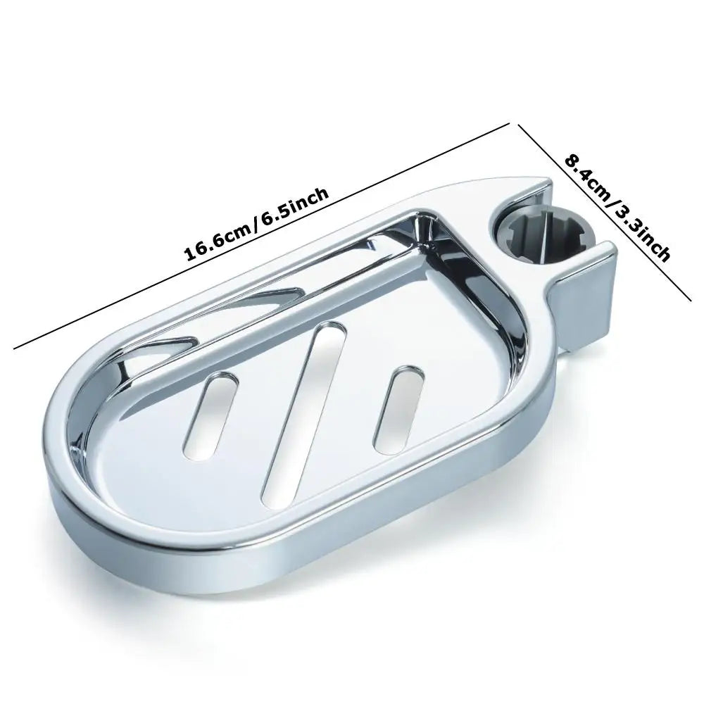 Adjustable Rail Slide Soap Holder for 22 24 25 Mm Dia Rod ABS Silver Bathroom Shower Soap Dish Home Bathroom Accessories