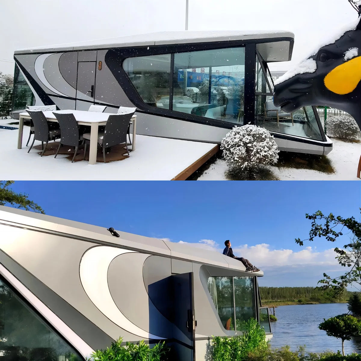 All-in-one Whole House Intelligent Science Fiction House Modular Home Space Capsule Alloy Capsule Hotel Camping Star Capsule