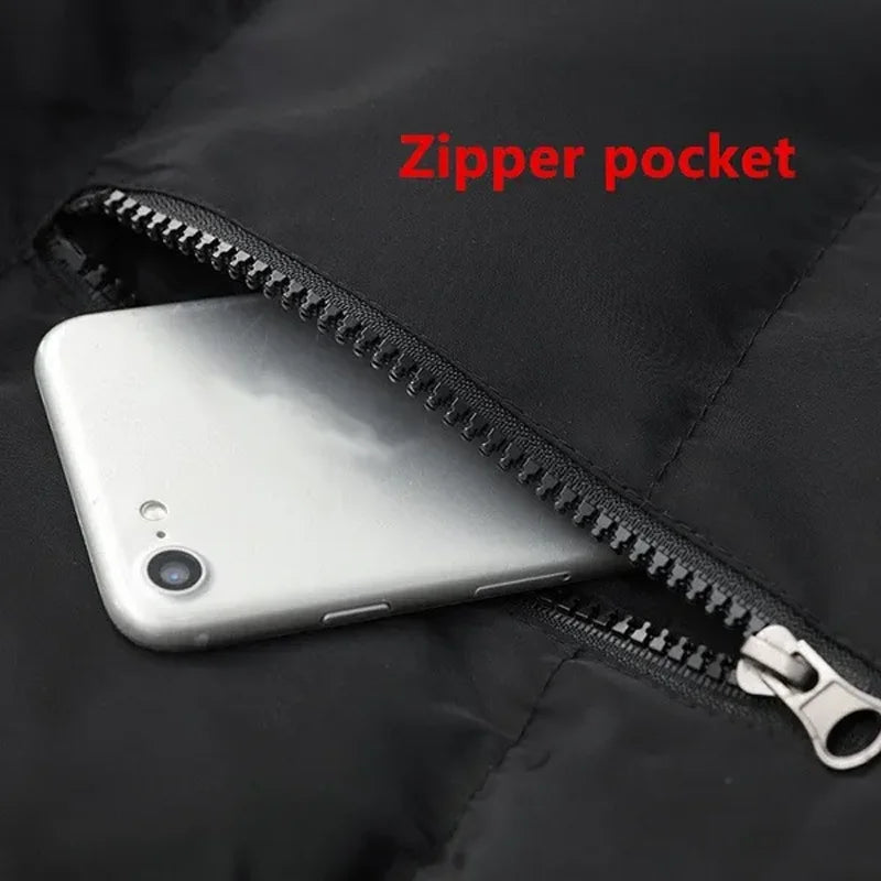 Men's Custom Your Logo Zipper Warm Vest Casual Sports Stand Collar Sleeveless Jacket Winter Down Vest