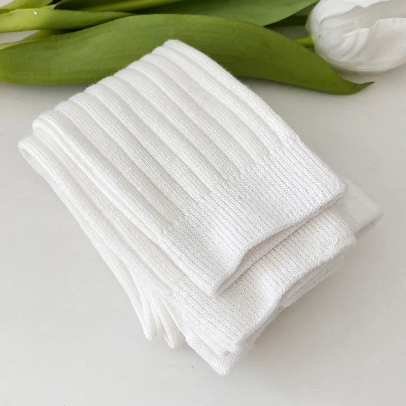 Spring Autumn Baby Children Leggings Soild Color Cotton Ribbed Pants Kids Stretch Knitting Trousers Girls Versatile Cropped Pant