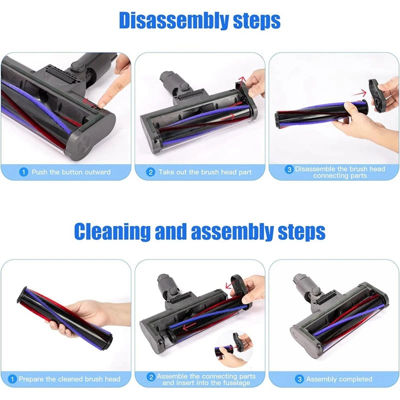 Vacuum Head For Dyson V7 V8 V10 V11 V15 Vacuum Cleaner Floor Nozzle Brush Head With LED, Illuminates Dust