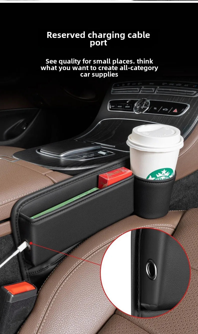 Car Seat Gap Filler Multifunction Organizer Storage Box Key Card with Cup Phone Holder New Universal Pocket Interior Accessories