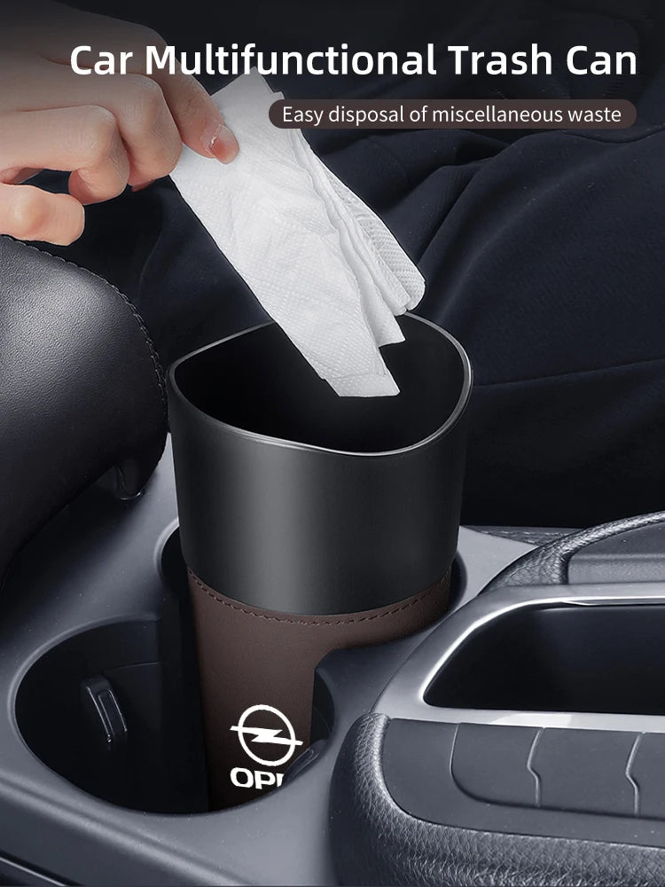 Car Trash Bin Console Rubbish Cans Storage Phone Holder Garbage Box For Opel Corsa Astra Insignia Vectra Zafira Meriva Mokka Amp