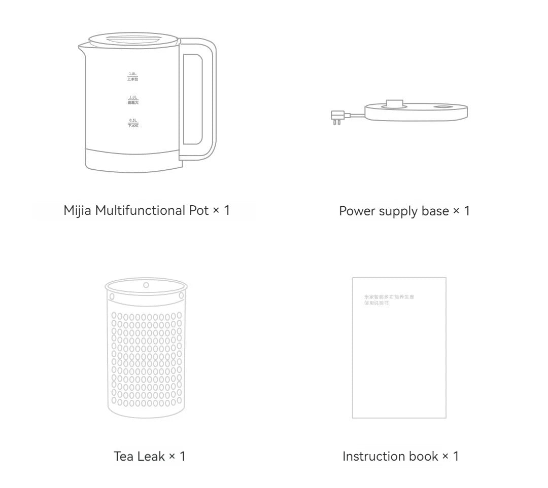 XIAOMI MIJIA Intelligence Electric Kettle Multifunctional Health Pot 1.5L Stainless Steel Tea Health Preserving Pot APP Controls