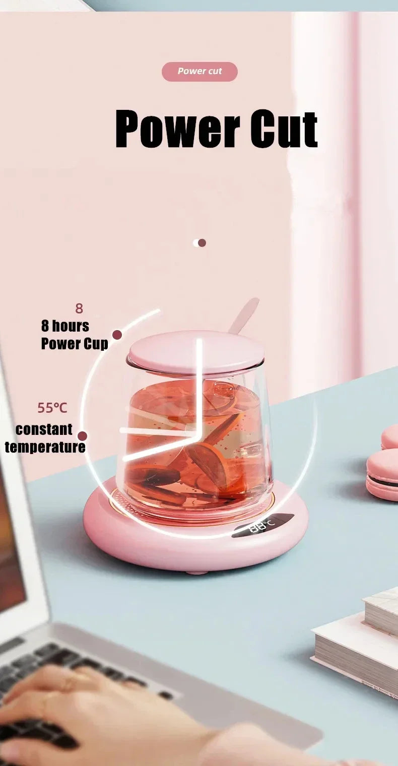 Thermostatic Heating Coaster USB Home Heat Cup Coaster 3-speed Adjustment Heating 55 Degrees Constant Electric Water Cup Warmer