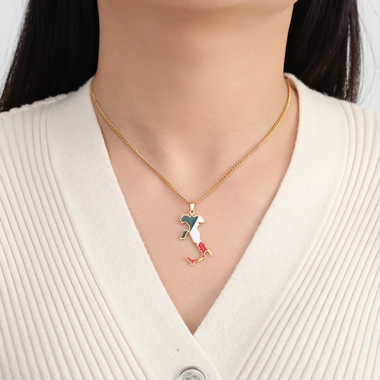 VASSAGO Afghanistan Albania Belize Ethiopia Map Necklace Iraq Chile Germany Italy Ghana Country Map Necklace Sicily Saint Martin