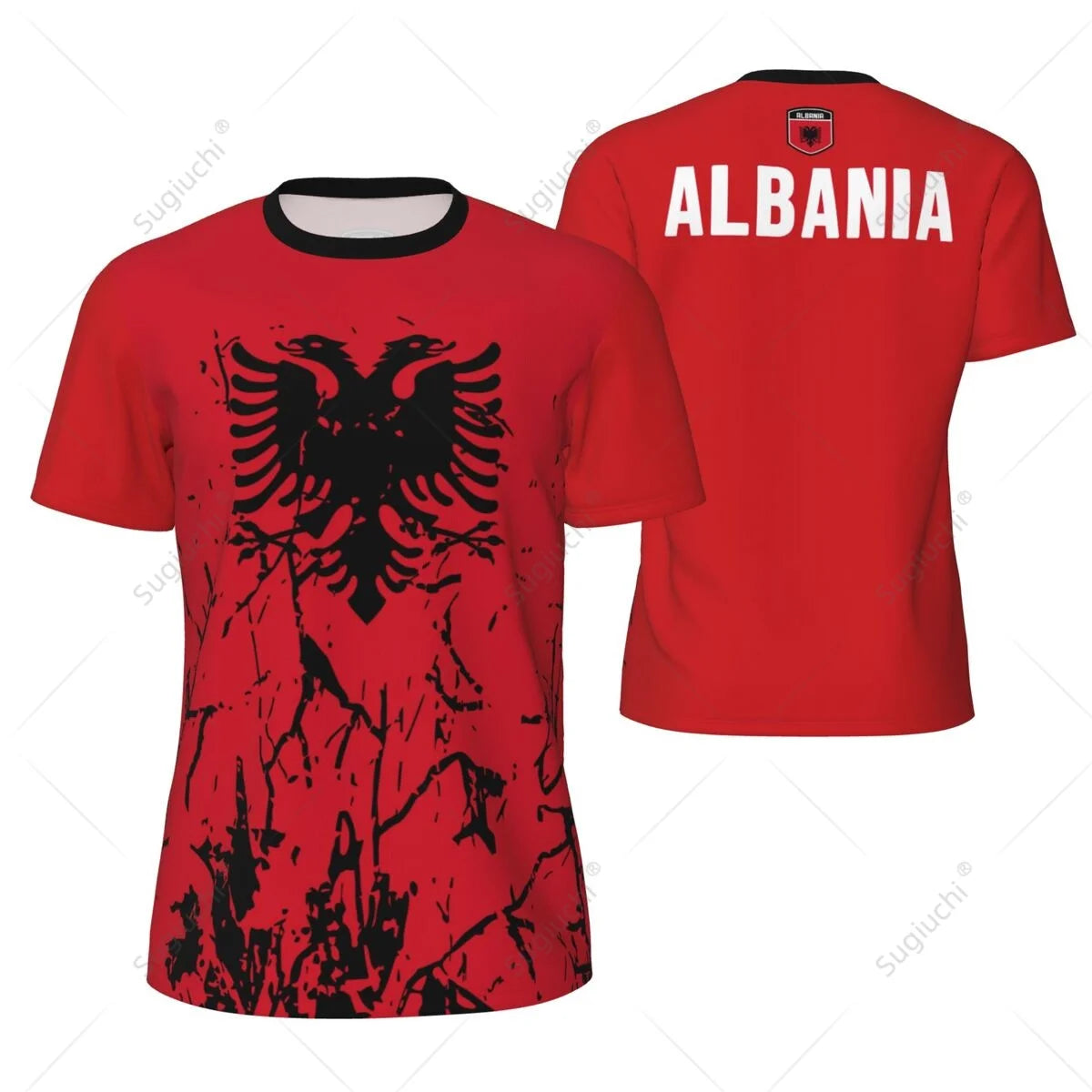 Sports Mesh T-shirt Albania Flag For Running Bike Soccer Tennis Football Fitness Tees 3D Printed Custom