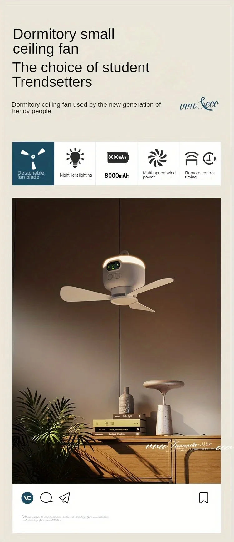 Portable USB Rechargeable Mini Fan For Camping, With Light, Suitable For Dormitories, Outdoor Tents, Providing Long-lasting