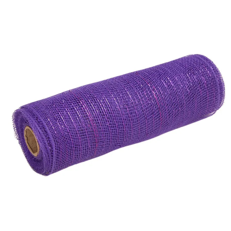 26cm 10yards Deco Poly Mesh Ribbon 10 Inch Wide Metallic Ribbon For Christmas Decoration Valentine's Day Diy Wrapping Ribbons