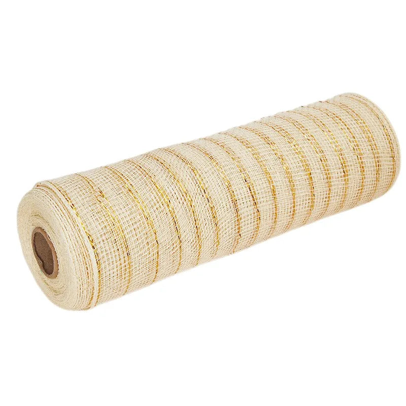 26cm 10yards Deco Poly Mesh Ribbon 10 Inch Wide Metallic Ribbon For Christmas Decoration Valentine's Day Diy Wrapping Ribbons