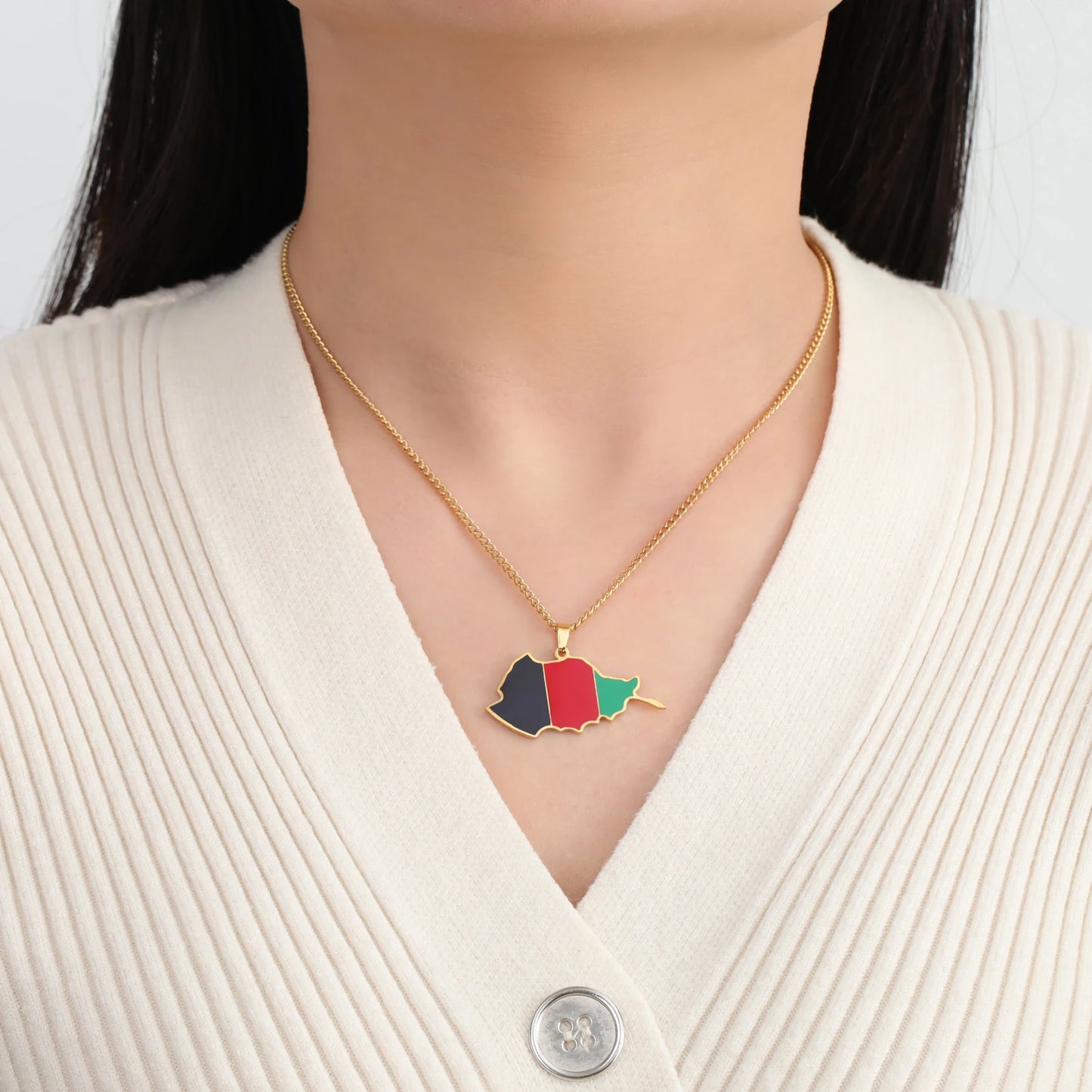 VASSAGO Afghanistan Albania Belize Ethiopia Map Necklace Iraq Chile Germany Italy Ghana Country Map Necklace Sicily Saint Martin