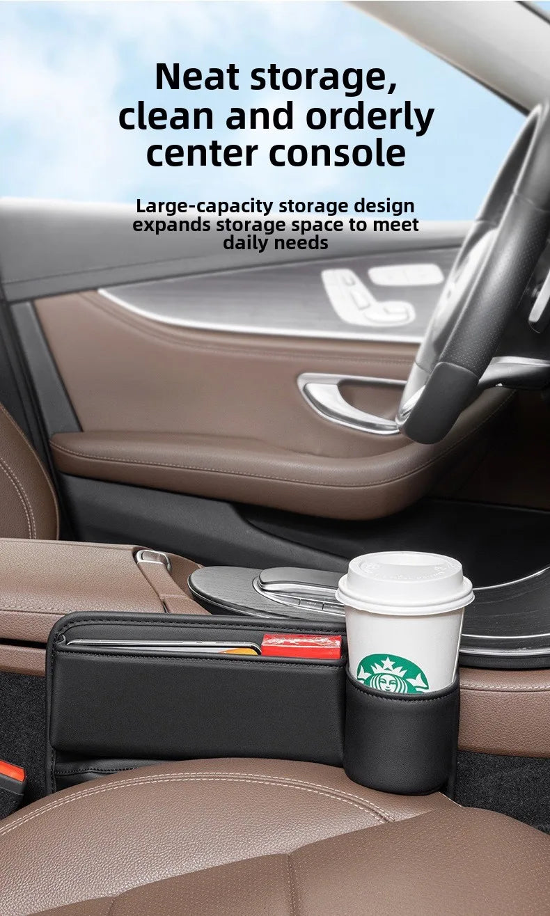 Car Seat Gap Filler Multifunction Organizer Storage Box Key Card with Cup Phone Holder New Universal Pocket Interior Accessories