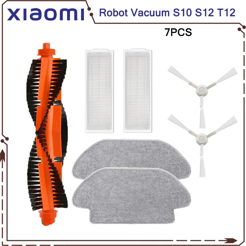 Compatible For Xiaomi Robot Vacuum S10 S12 T12 B106GL/ Mop 2S XMSTJQR2S / 3C B106CN Parts Accessories Main Side Brush Filter Mop
