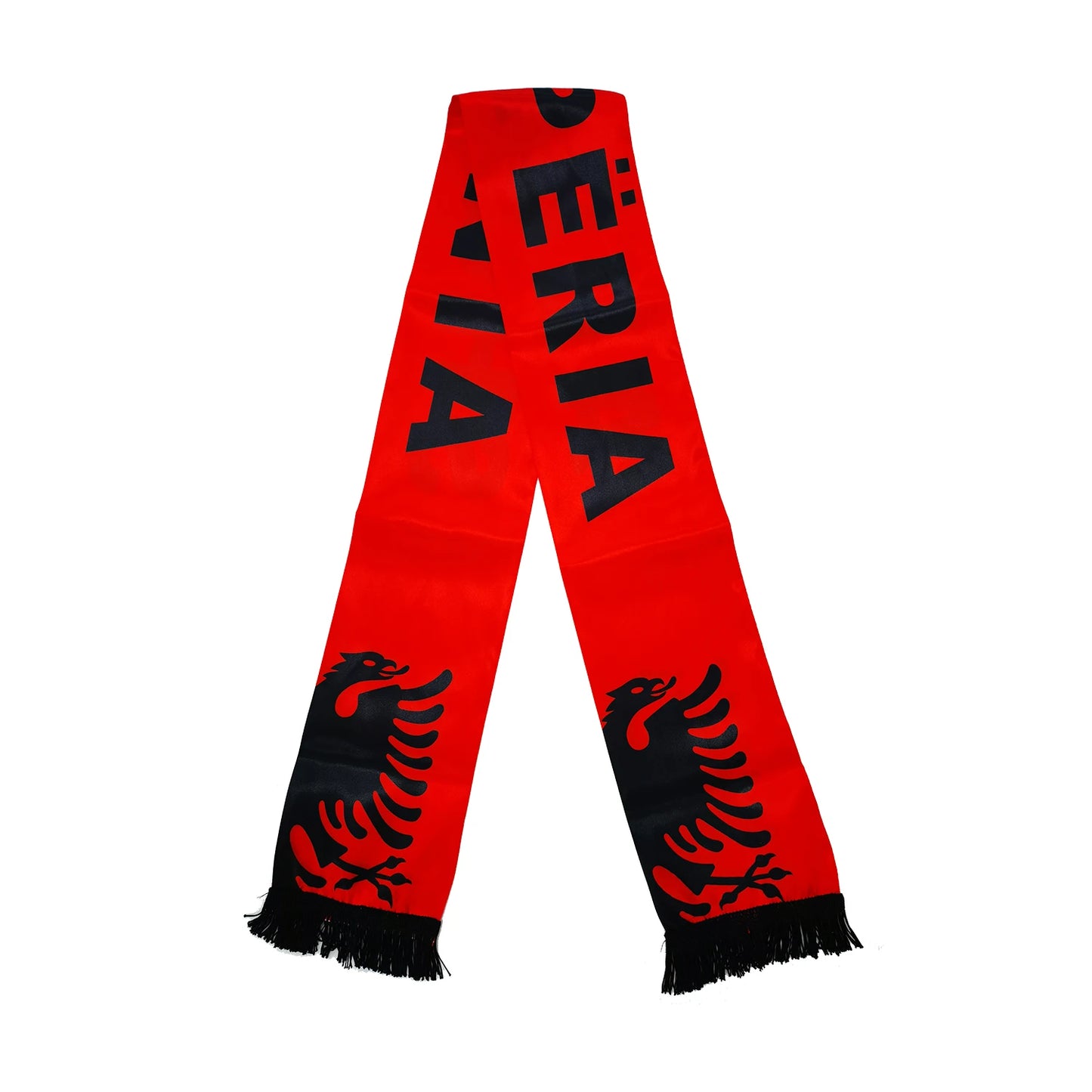 15x150cm Double Side Printing Satin Football Soccer Fans Albania Scarf Silk flags SHQIPERIA banner