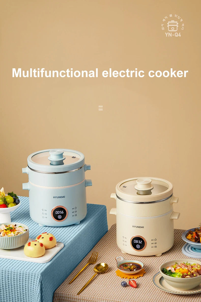2L Electric Rice Cooker Cooking Pot Mini Multicooker Lunch Box Rice Cookers Hotpot Non-stick Electric Skillet Food Steamer 220V